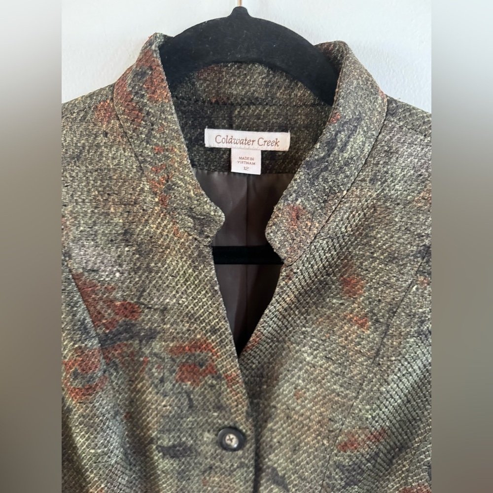 Coldwater Creek Women’s 12 Floral Tweed Jacket Eclectic Boho Career Concert - Picture 4 of 9